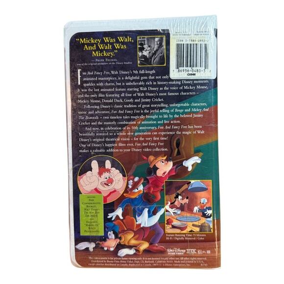 Walt Disney's Fun And Fancy Free VHS - Sealed! - Picture 2 of 9